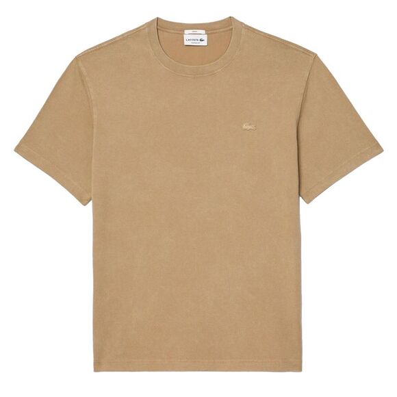 Lacoste Unisex Adult Heavy Cotton Washed T-Shirt / Beige